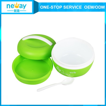 Plastic Biliary Vacuum Heat Preservation Lunch Box with Spoon